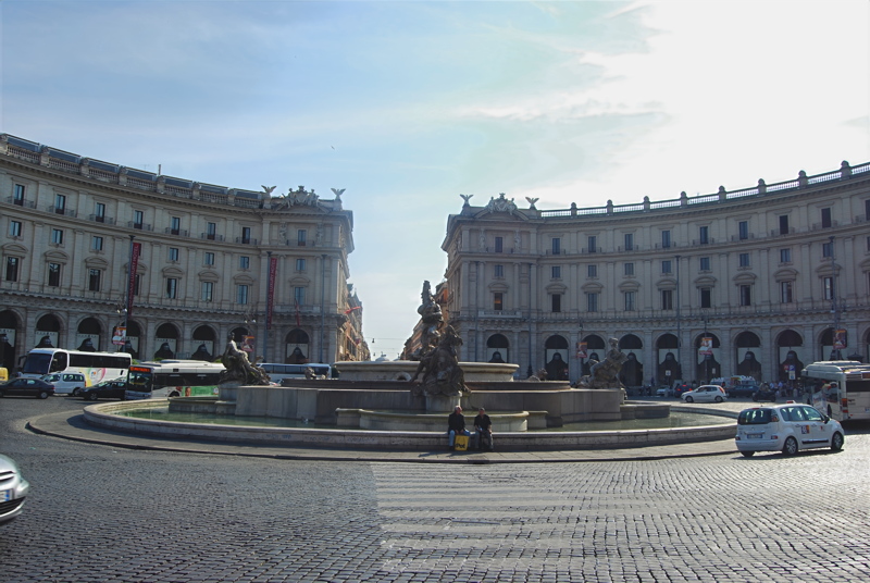 26 - The Fontana delle Naiadi (Fountain of the Naiads) located in the center of the Piazza della Repubblica in Rome, Italy